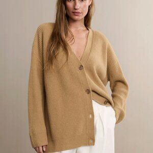 Jenni Kayne Cashmere Cocoon Cardigan, Dark Oatmeal, XXS